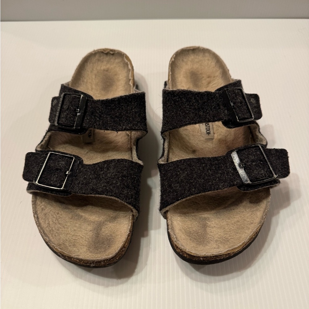 Birkenstock Arizona Shearling Wool Felt Sandals – Size 41